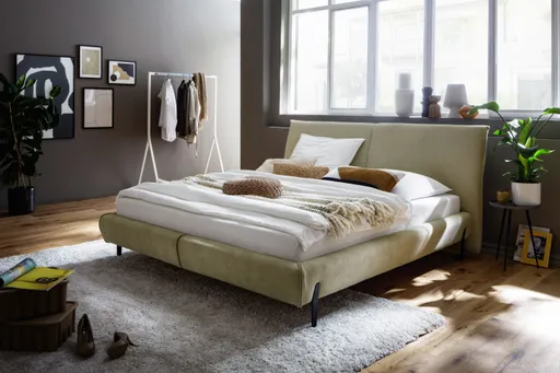 Polsterbett - Liegefläche ca. 180x200 cm, Stoff, Grau