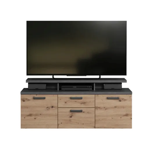 TV-Lowboard - B ca. 151 cm, Matera Nachbildung, Artisan Eiche Nachbildung