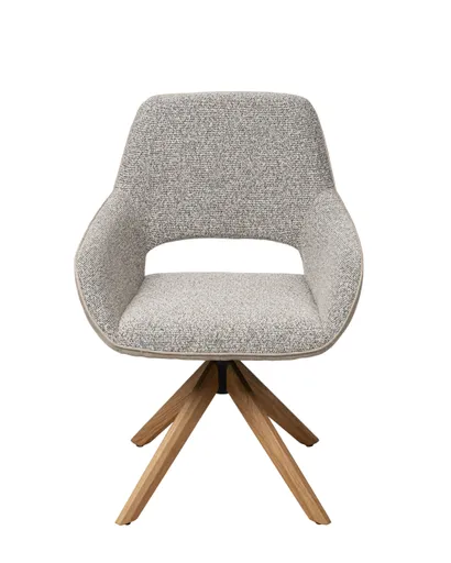 Armlehnstuhl MARIETTA - drehbar, Stoff, Hellbraun