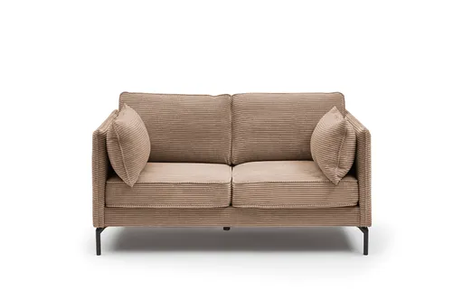 Sofa - 2-Sitzer, Stoff, Braun