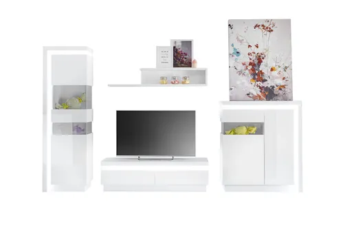 TV-Unterteil - mit Beleuchtung, Weiß