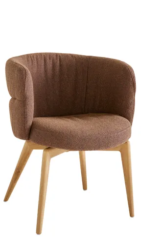 Armlehnstuhl Milana - Stoff, Cognac