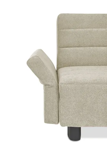 Faltsofa Easy - 2-Sitzer, ca. 140 cm inkl. Schlaffunktion/Topper/Armteil verstellbar, Stoff, Beige
