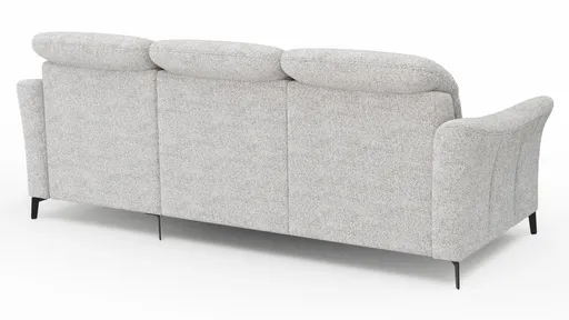 Ecksofa Canterbury - 2,5-Sitzer mit Longchair rechts, Stoff, Offwhite