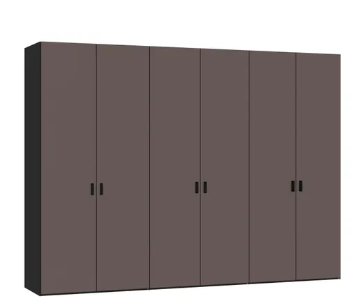 Drehtürenschrank JOIN IT- B ca. 303 cm, Schwarz, Glas, Braun