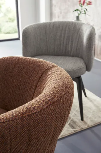 Armlehnstuhl Milana - Stoff, Cognac