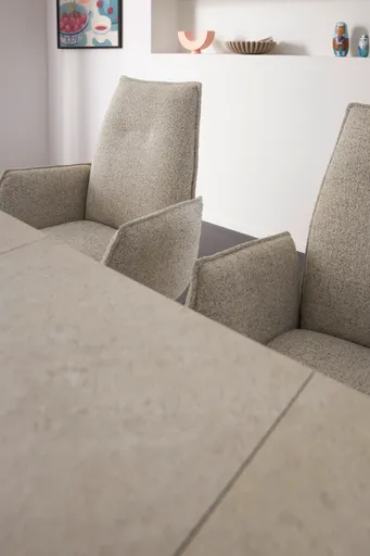 Esstisch Dinner - ausziehbar, LB ca. 160x 90 cm, HPL, Sand