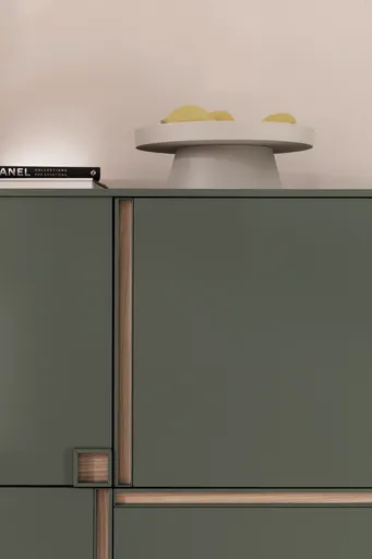 Highboard Venzone - BHT ca. 109x148x41 cm, Lack, Jade