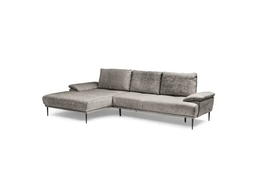 Ecksofa ENRIK - Ecke links, 2,5-Sitzer inkl. Sitztiefenverstellungen, Stoff, Beige