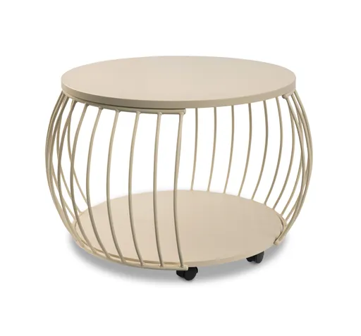 Couchtisch - Ø/H ca. 60x47 cm, Cremeweiß