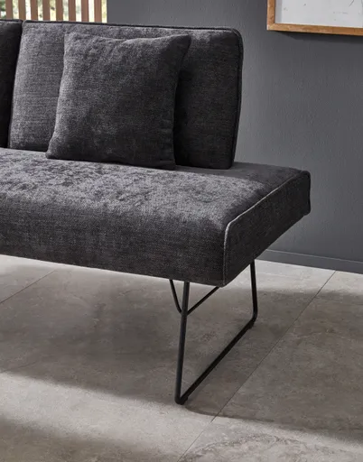 Polsterbank Elda - Breite ca. 184 cm, Stoff, Anthrazit