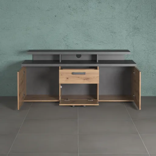 TV-Lowboard - B ca. 151 cm, Matera Nachbildung, Artisan Eiche Nachbildung