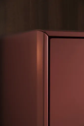 Highboard Colore - mit Beleuchtung, BHT ca. 90x144x45 cm, Lack, Samtbeere