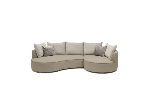 Ecksofa - 2-Sitzer, Ecke rechts, Stoff, Braun