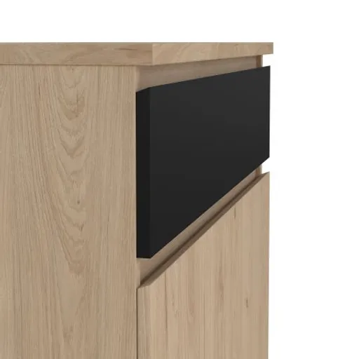 Schuhschrank - B ca. 81 cm, Jackson Hickory Nachbildung, Schwarz