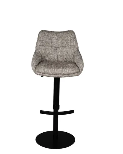 Barhocker MATTEA - drehbar, höhenverstellbar, Stoff, Braun