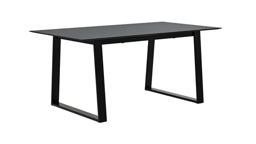 Esstisch Henri - LB ca. 165x90 cm, Tisch ausziehbar mit Synchronauszug), MDF, Schwarz, Platte Anti Schmutz Laminat