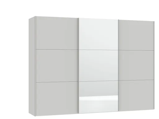 Schwebetürenschrank JOIN IT- B ca. 303 cm., Hellgrau, Matt, Spiegel