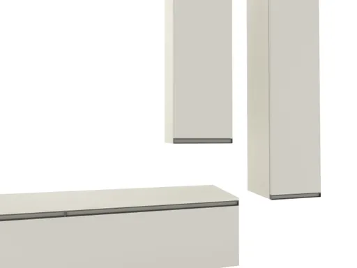 Wohnwand Venzone - B ca. 320 cm, Lack, Hellgrau