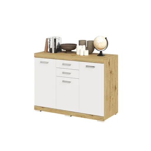 Kommode - Eiche Dekor, Weiß