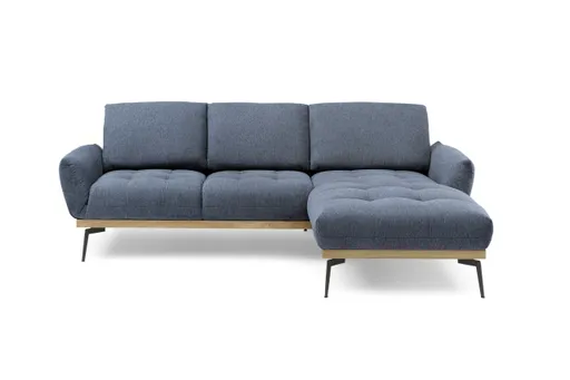 Ecksofa EDDIE - 2-Sitzer, Ecke rechts inkl. Rückenverstellungen, Stoff, Blau
