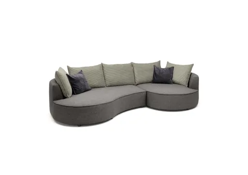 Ecksofa - 2-Sitzer, Ecke rechts, Stoff, Anthrazit