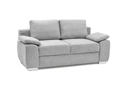 Schlafsofa EMIEL - 2-Sitzer inkl. Schlaffunktion und Bettkasten, Stoff, Dunkelgrau