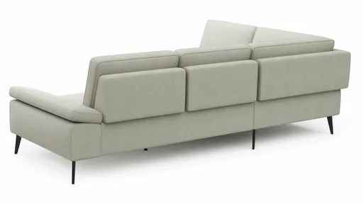 Ecksofa Houston - 1-Sitzer mit Abschlussteil links, Eckelement und 2,5-Sitzer rechts, inkl. Sitztiefenverstellung und Armlehne klappbar, Stoff, Natur