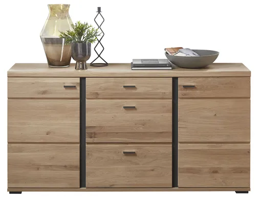 Sideboard - Holzfarben, Teilmassiv