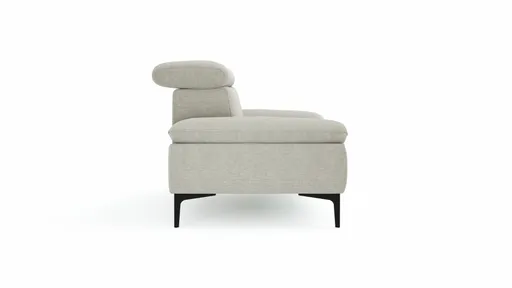 Sofa Felipa - 3-Sitzer inkl. Kopfteil verstellbar, Stoff, Natur