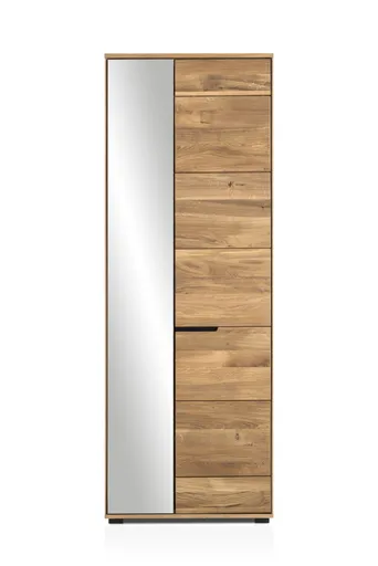 Garderobenschrank- B ca. 70 cm, Eiche, Massiv, Spiegel