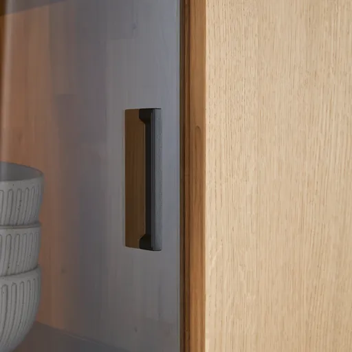 Vitrine Estana - inkl. Beleuchtung, Eiche massiv, legno