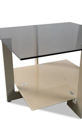 Couchtisch - LB ca. 75x75 cm, Bronze, Cremeweiß