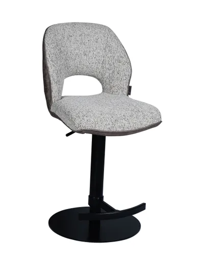 Barhocker MAILE - drehbar, höhenverstellbar, Stoff, Braun