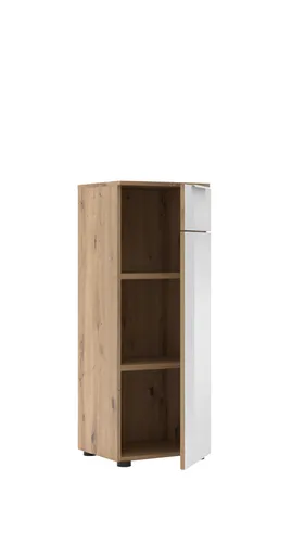 Büroschrank - B ca. 40 cm, Artisan Eiche Nachbildung, Weiß