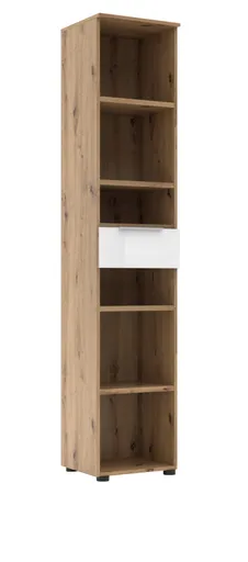 Büroregal - B ca. 40 cm, Artisan Eiche Nachbildung, Weiß