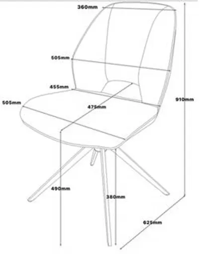 Stuhl MAILE - drehbar, Stoff, Grau, Anthrazit