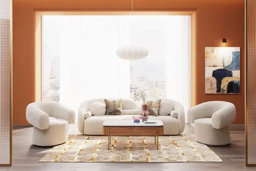Sofa- 3 Sitzer, Stoff, Beige