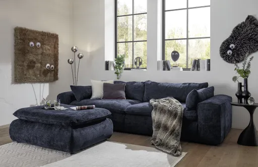 Sofa - 3-Sitzer, Stoff, Dunkelblau