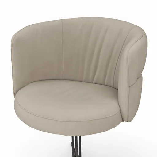 Armlehnstuhl Milana - drehbar, Leder, Offwhite
