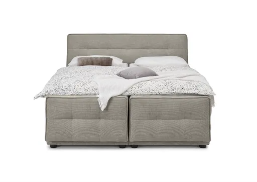 Boxspringbett- Liegefläche ca. 180x200 cm, Stoff, Hellbraun