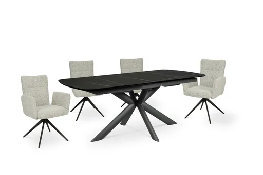 Esstisch MAXIE - ausziehbar, LB ca. 190x98 cm, Glaskeramik, Anthrazit Struktur