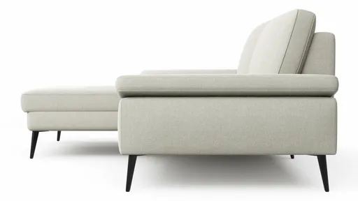 Ecksofa Houston - Longchair groß links mit 1,75-Sitzer, inkl. Sitztiefenverstellung und Armlehne klappbar, Stoff, Natur