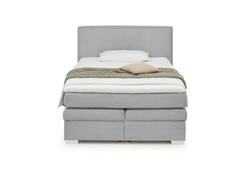 Boxspringbett- Liegefläche ca. 140x200 cm, Stoff, Silberfarben