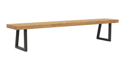 Holzbank Clifton - Breite ca. 220 cm, Zerreiche massiv, natur