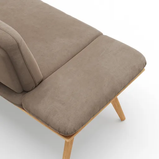 Bank Kamari - Breite ca. 228cm, Seitenteile verstellbar, Stoff, Schlamm