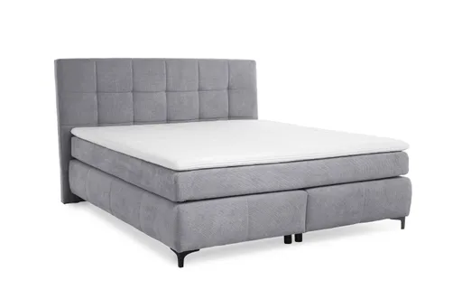 Boxspringbett- Ligefläche ca. 180x200 cm, Stoff, Hellgrau