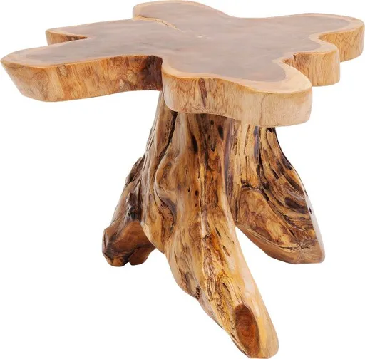 Beistelltisch- D ca. 50 cm,  Teak, Massivholz, Lackiert