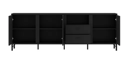TV-Board - B ca. 200 cm, Schwarz