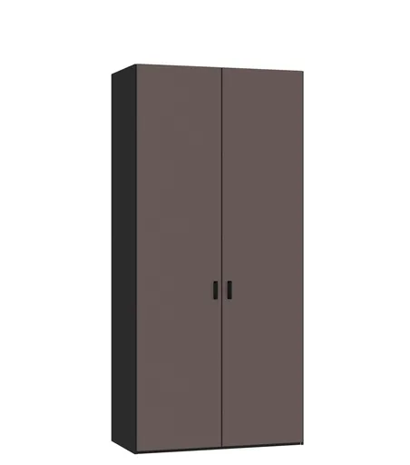 Drehtürenschrank JOIN IT- B ca. 101 cm, Schwarz, Glas, Braun